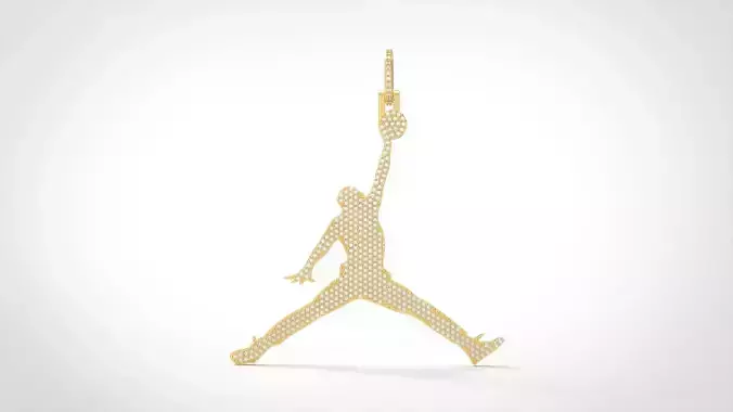 Model 1099 Air Jordan Name-Logo Iced Out Diamond Hip Hop Pendant