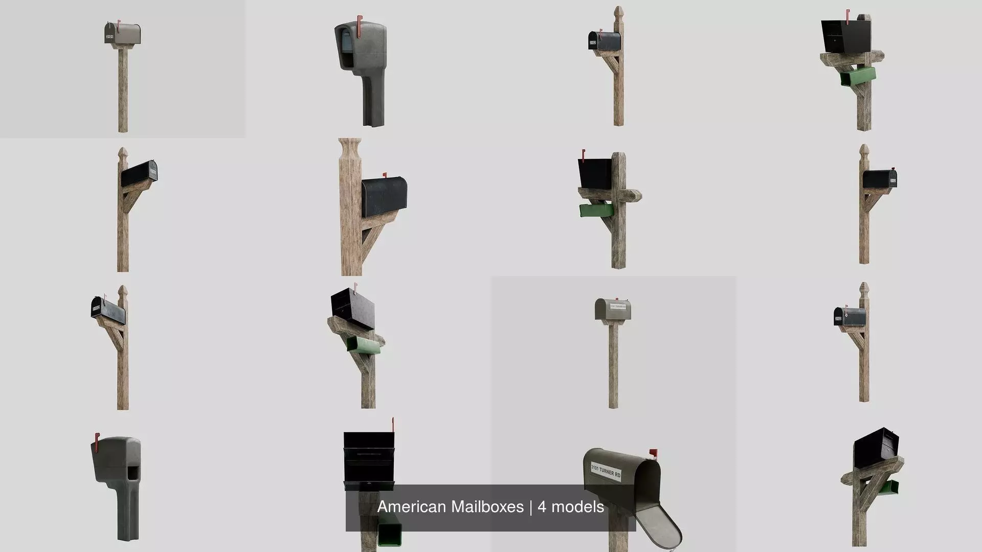 American Mailboxes 3D Model Collection_0