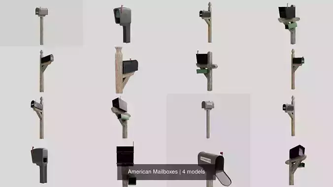 American Mailboxes 3D Model Collection