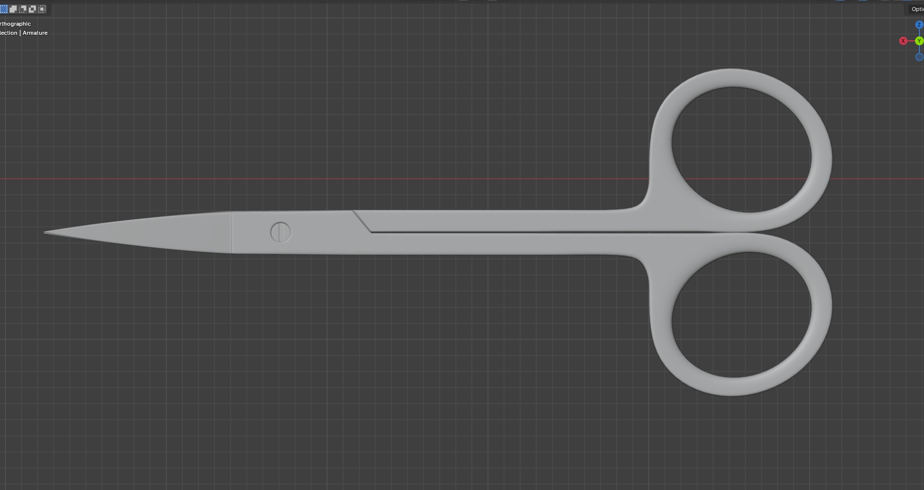 Medical Scissors Full Rigged  Low-poly 3D model_13