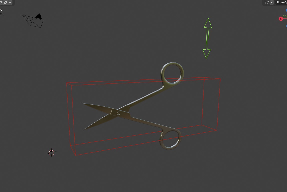 Medical Scissors Full Rigged  Low-poly 3D model_9