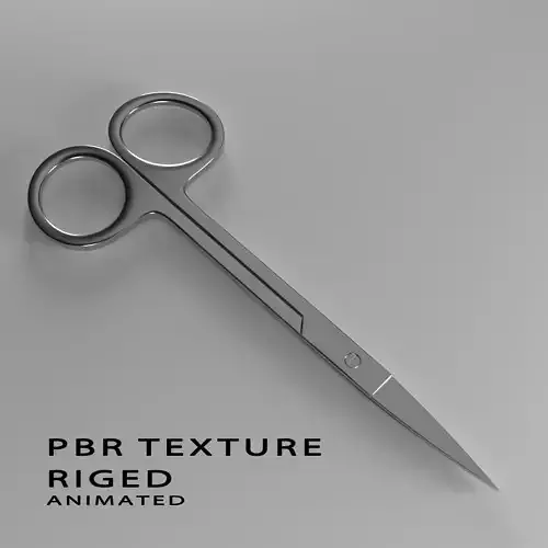 Medical Scissors Full Rigged  Low-poly 3D model