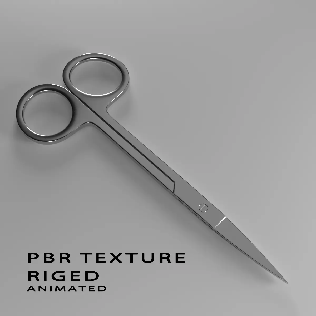 Medical Scissors Full Rigged  Low-poly 3D model_0