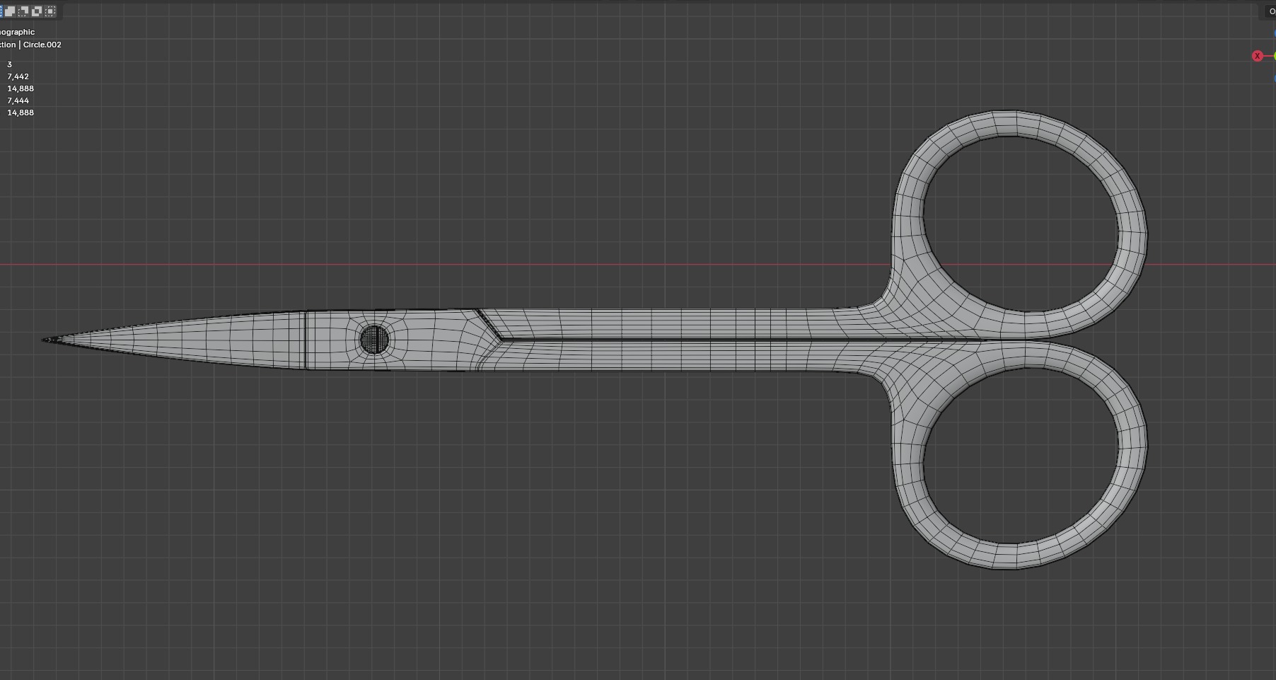 Medical Scissors Full Rigged  Low-poly 3D model_18