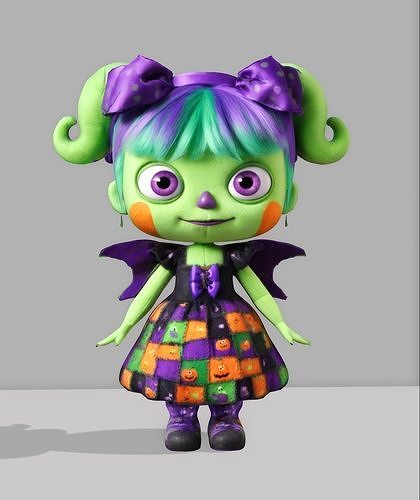 Doll kids halloween Low-poly 3D model