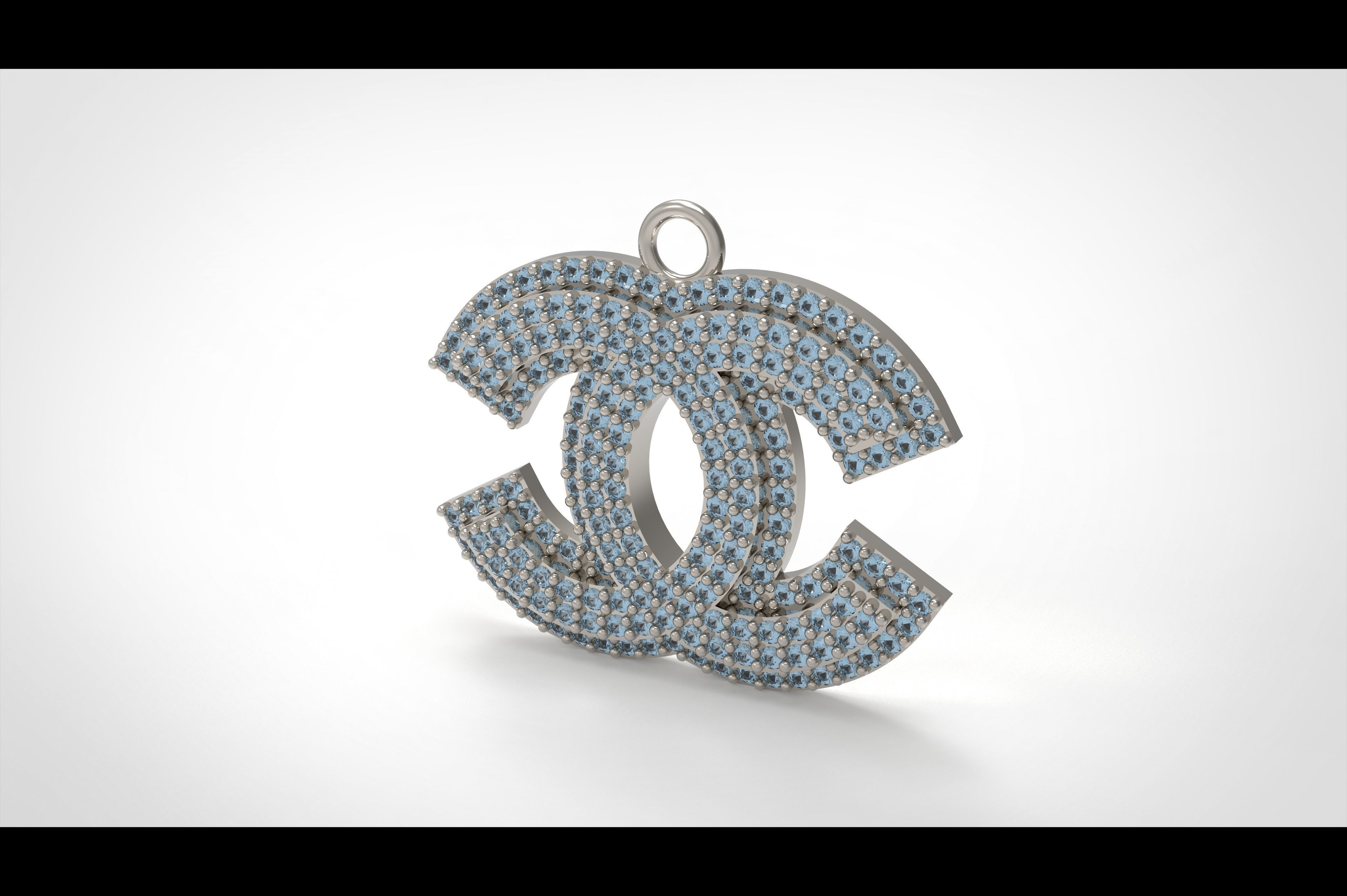 Model 216 Channel Necklace Digit Diamond 2 3D print model_2