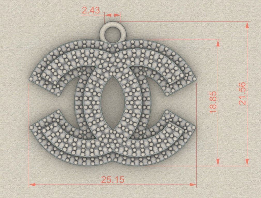 Model 216 Channel Necklace Digit Diamond 2 3D print model_7