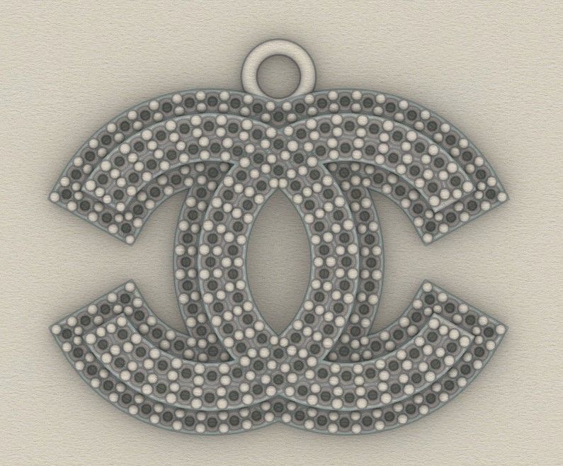 Model 216 Channel Necklace Digit Diamond 2 3D print model_9