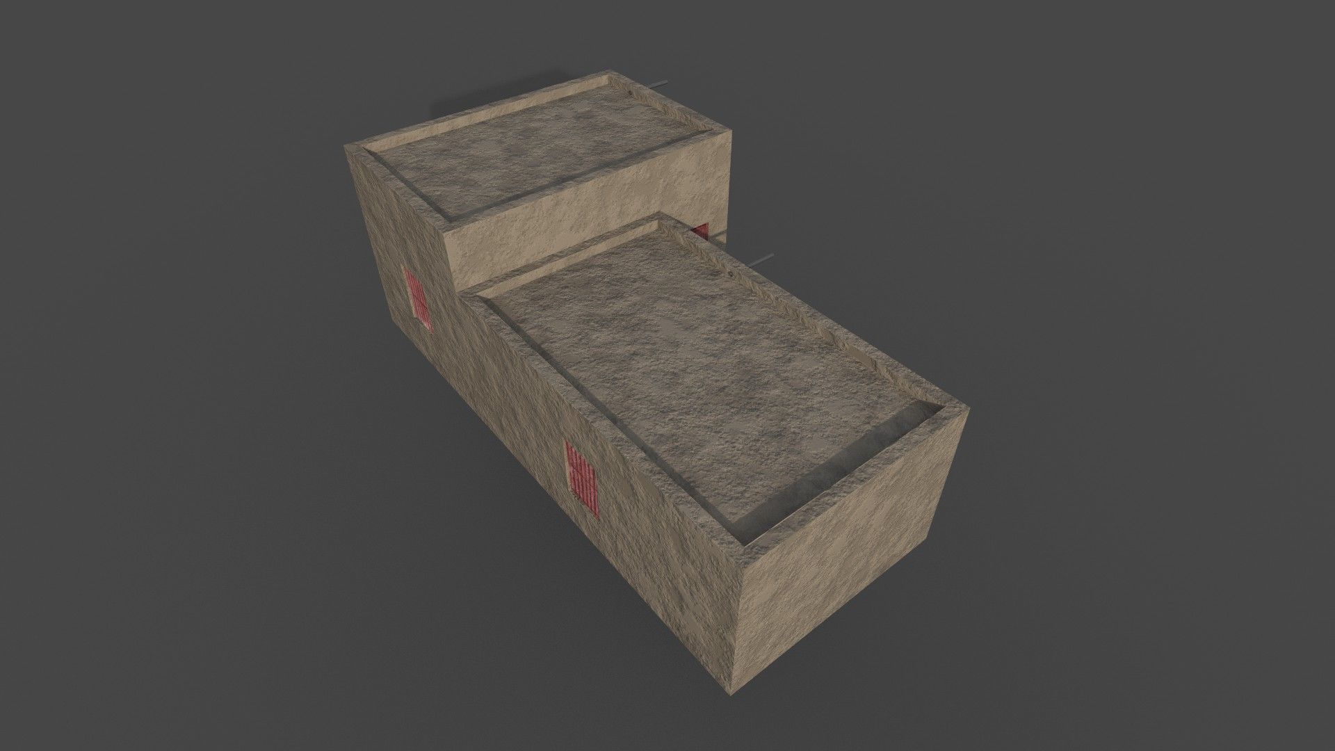 Village Mud House Low-poly 3D model_3