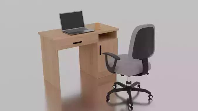 Office Chair Table and Laptop