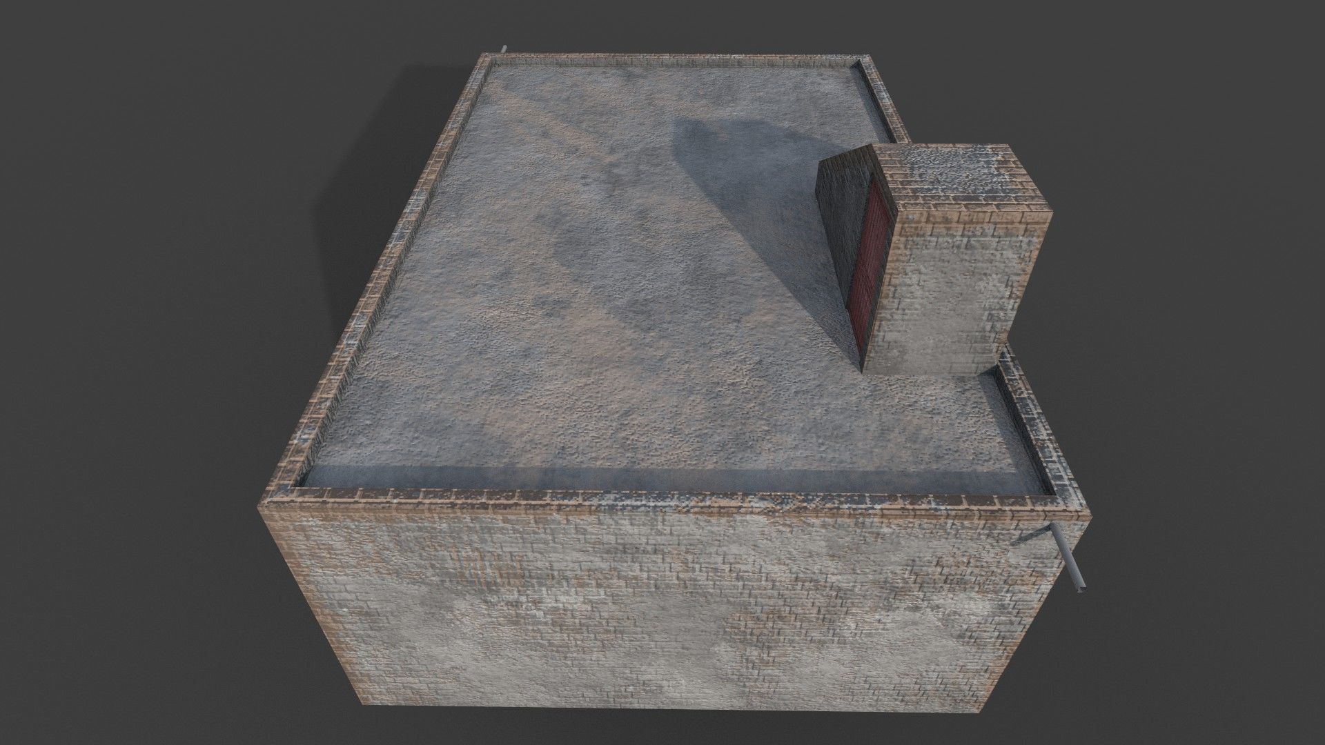 Concrete House 2 Low-poly 3D model_4