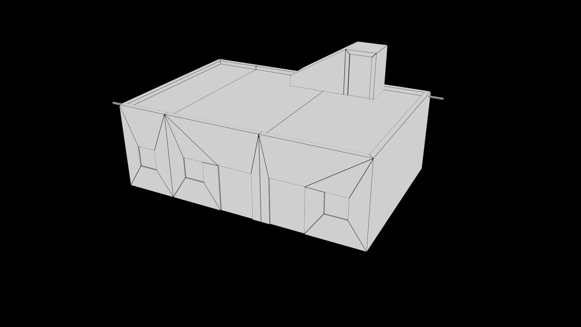 Concrete House 2 Low-poly 3D model_5