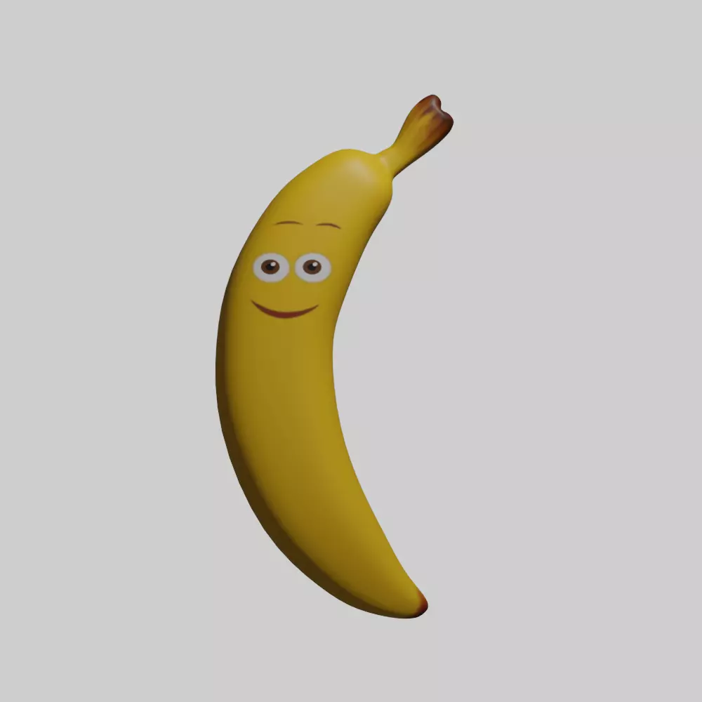 Hand Painted Banana Character Free 3D model