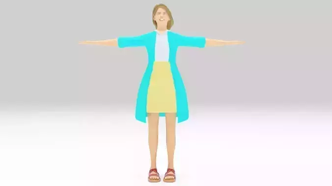 Rani People rigged Character Lowpoly  Low-poly 3D model