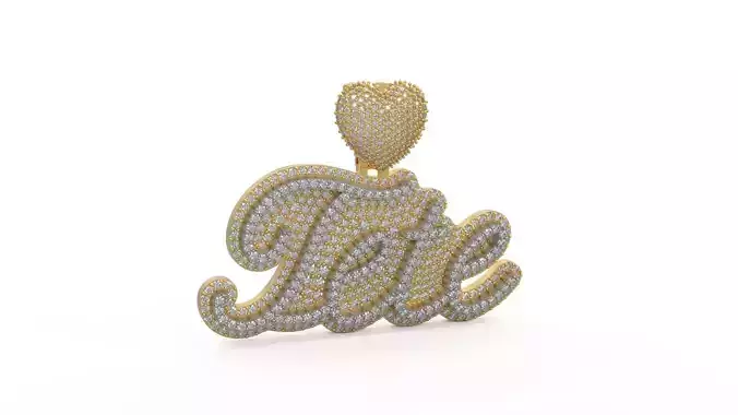 Model 1111 Tete Name-Logo Iced Out Diamond Hip Hop Pendant