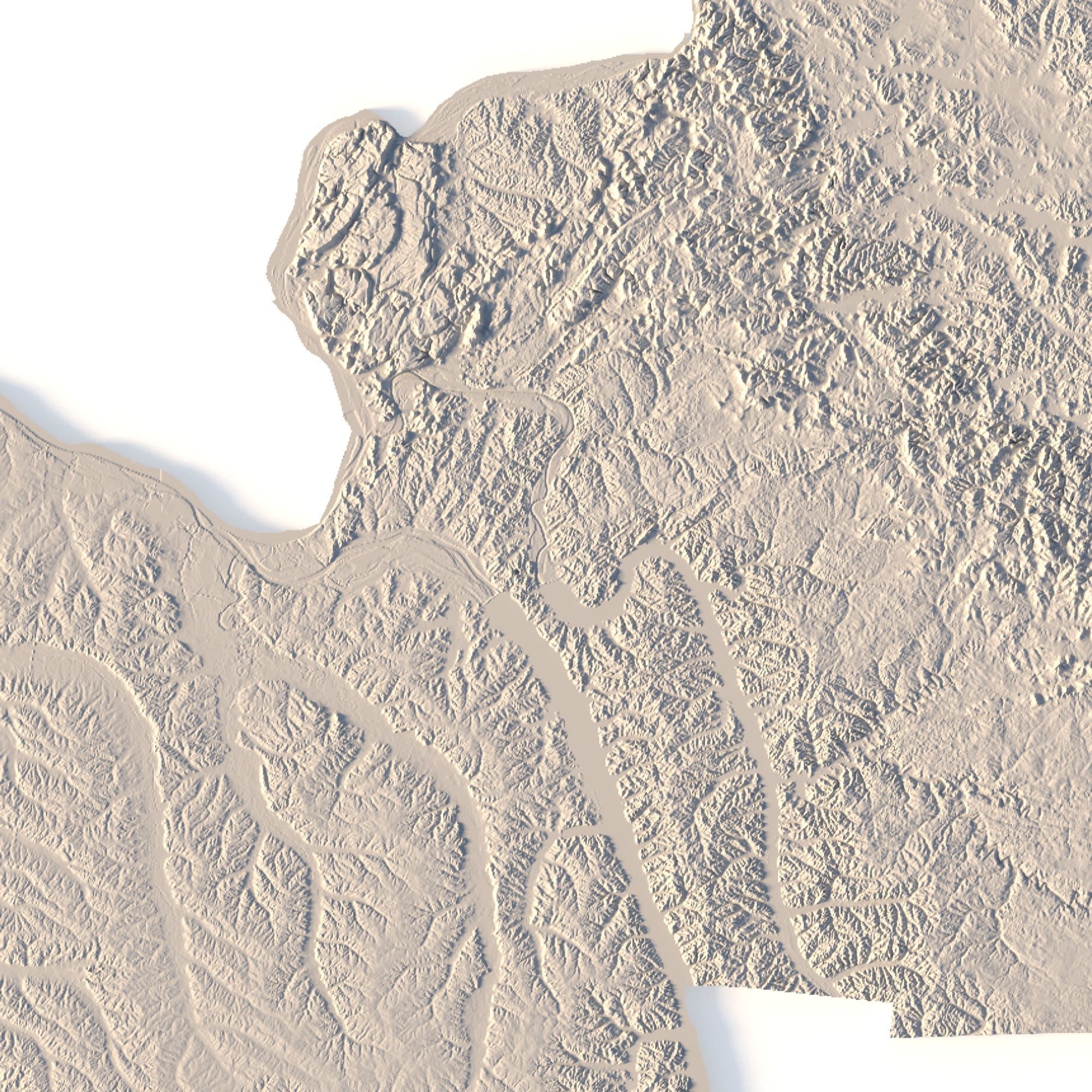 Kentucky Topographic Map STL Model 3D print model_3