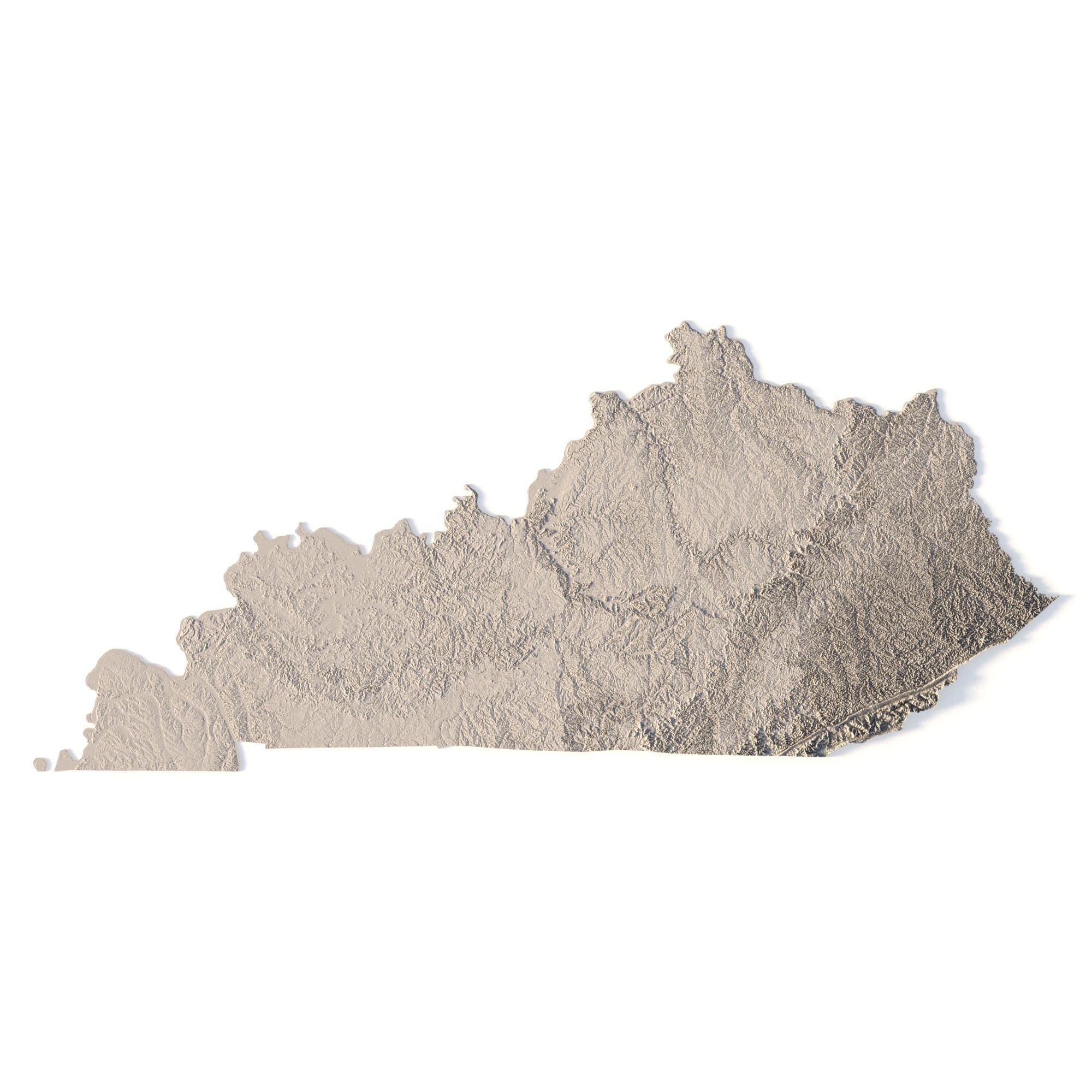 Kentucky Topographic Map STL Model 3D print model_1