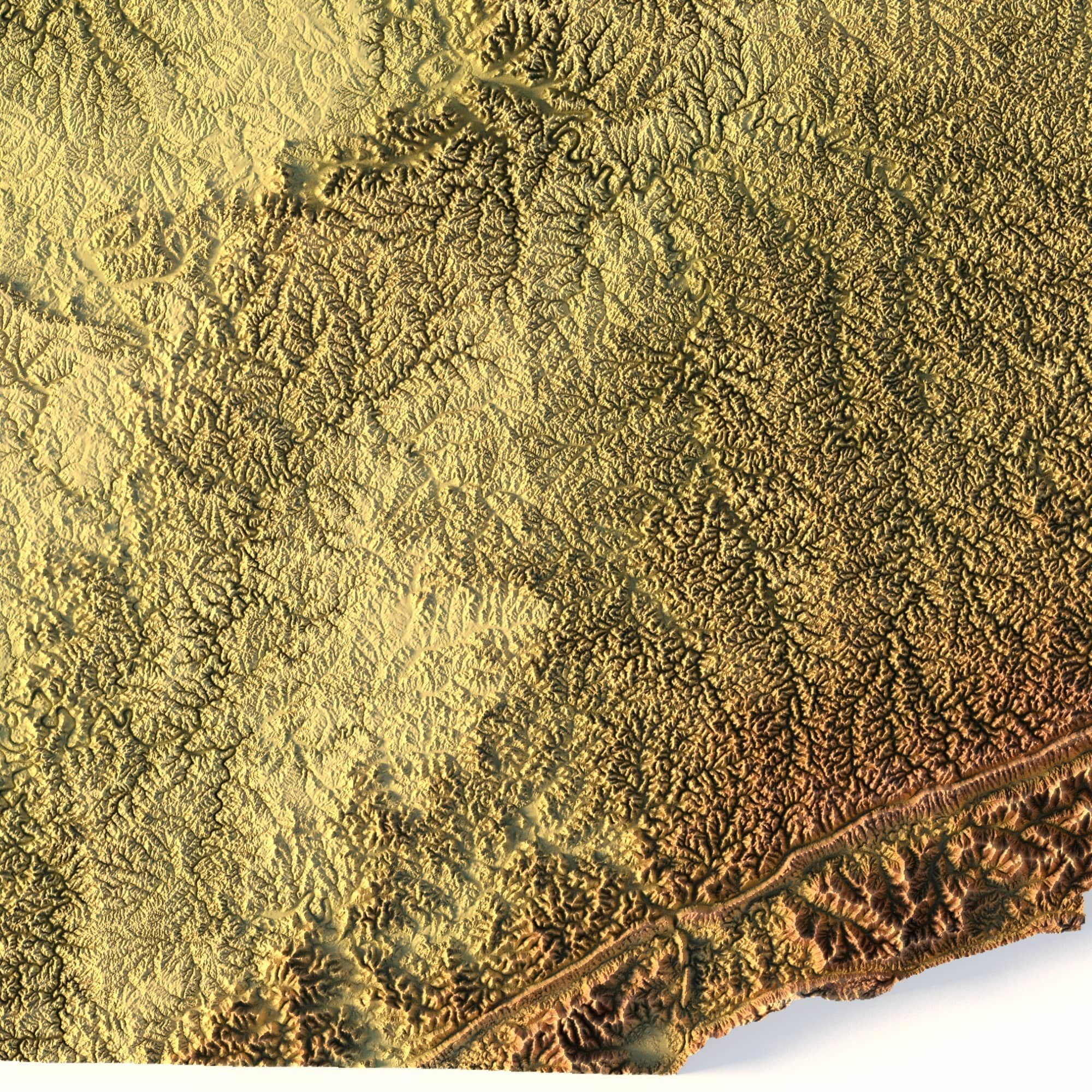 Kentucky Topographic Map STL Model 3D print model_2