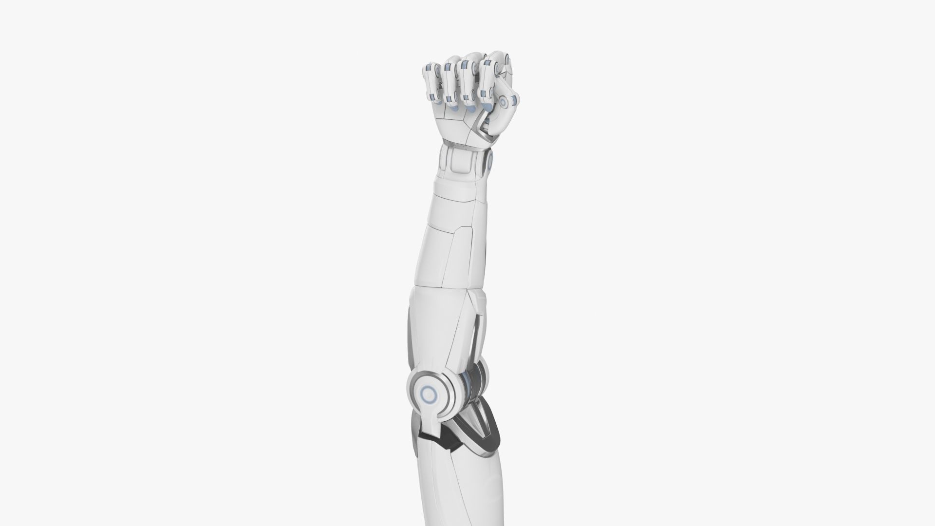 Cyborg arm fist 3D model_2