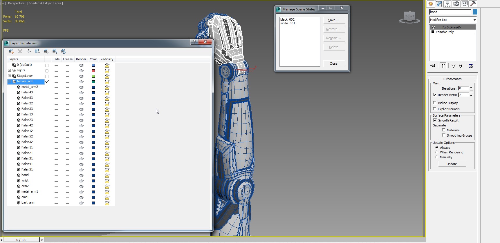 Cyborg arm fist 3D model_11