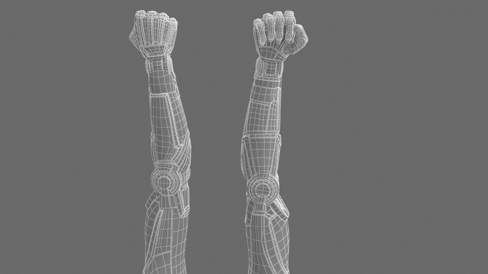 Cyborg arm fist 3D model_9