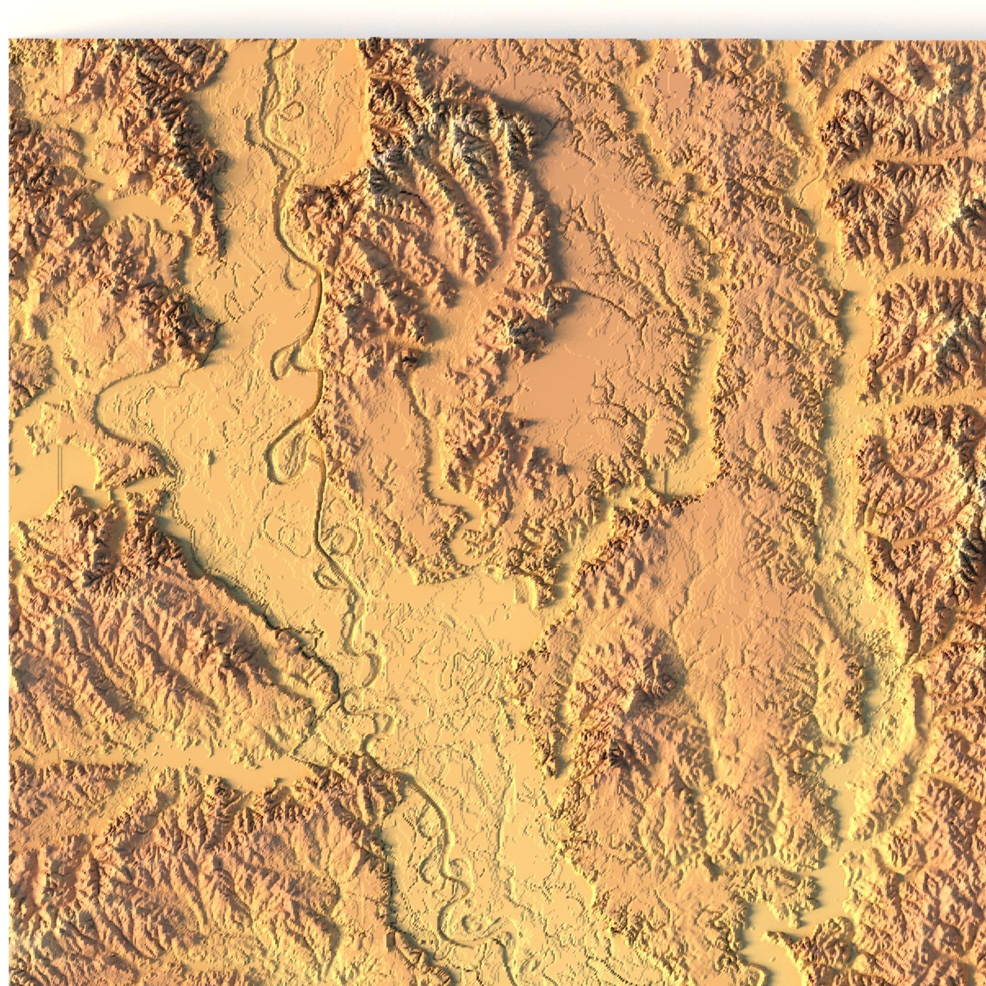 Louisiana Topographic Map STL Model 3D print model_2
