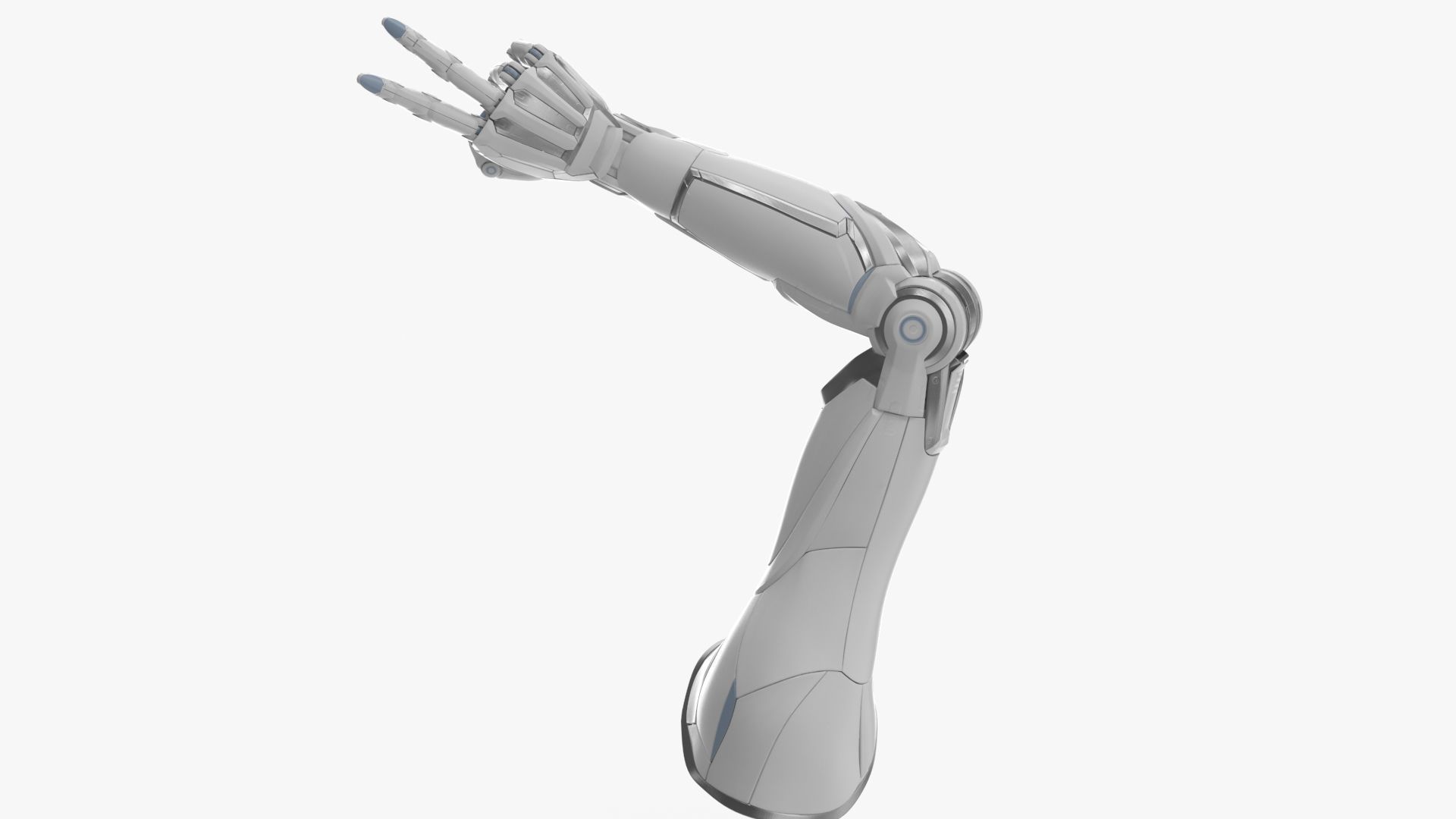 Cyborg arm shows peace 3D model_5
