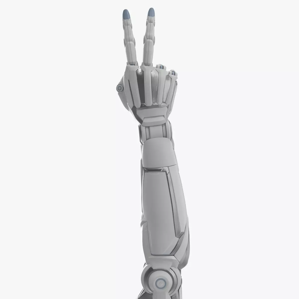 Cyborg arm shows peace 3D model_0