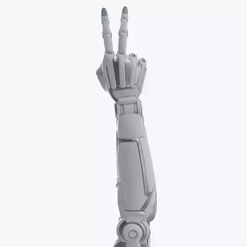 Cyborg arm shows peace 3D model
