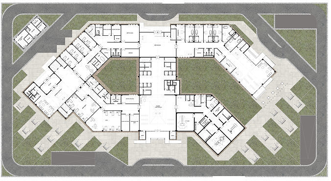 Modern Emergency Hospital with plans and scenes 3D model 5
