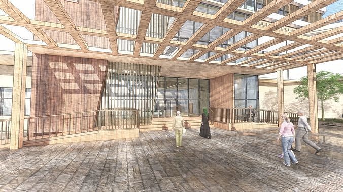 Modern Emergency Hospital with plans and scenes 3D model 4