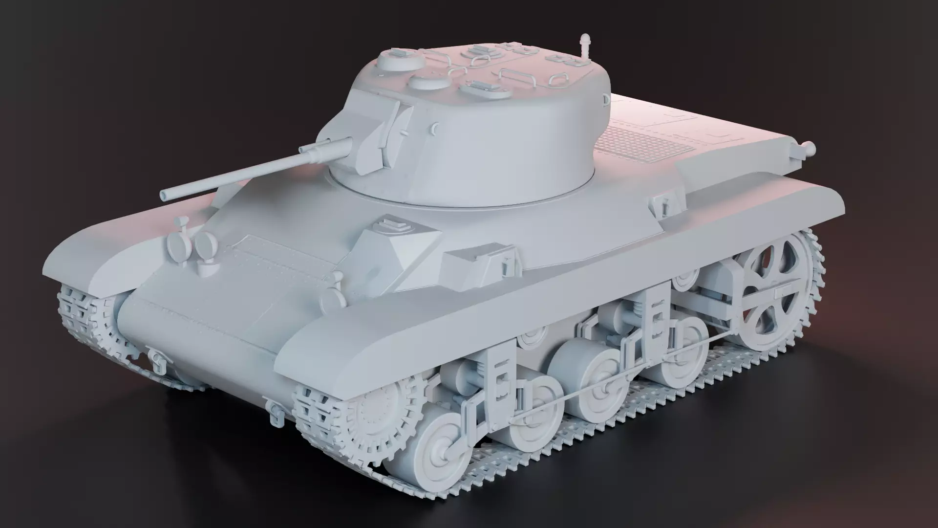 M22 Locust Light Tank Airborne Print Ready 3D print model_0