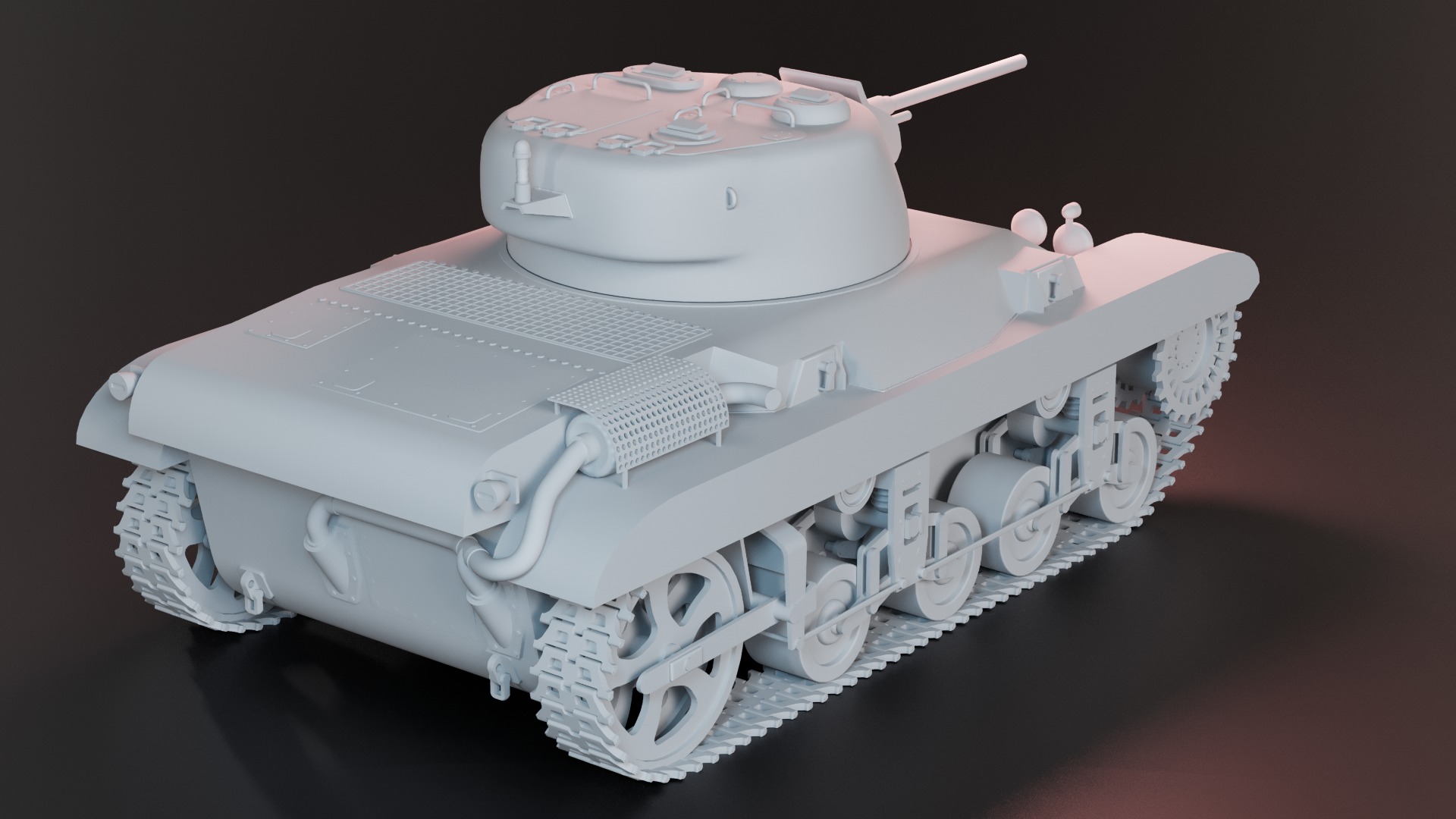 M22 Locust Light Tank Airborne Print Ready 3D print model_5