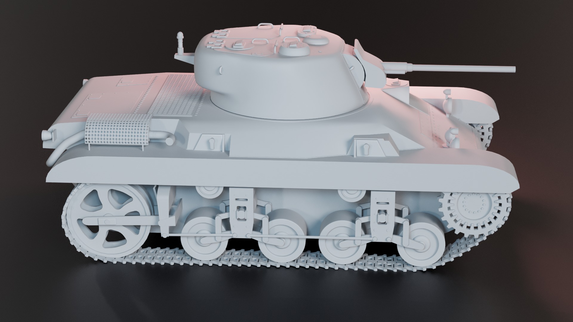 M22 Locust Light Tank Airborne Print Ready 3D print model_4