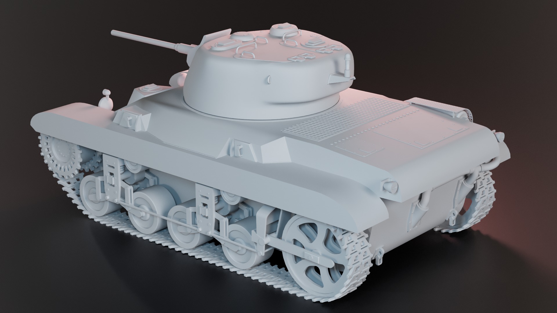 M22 Locust Light Tank Airborne Print Ready 3D print model_7