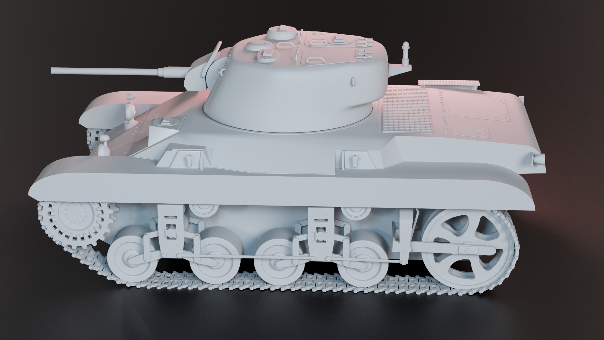 M22 Locust Light Tank Airborne Print Ready 3D print model_8