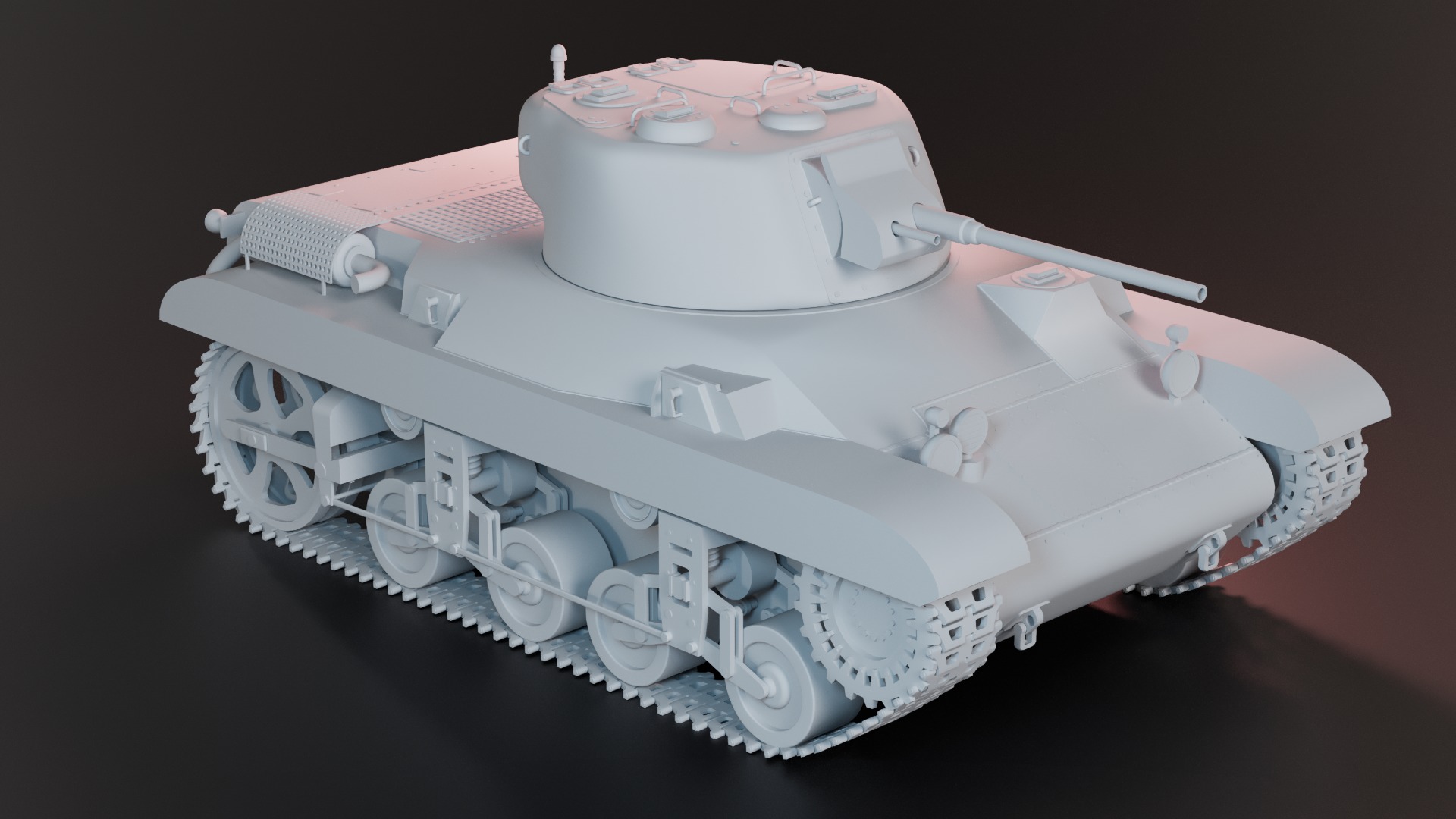 M22 Locust Light Tank Airborne Print Ready 3D print model_3