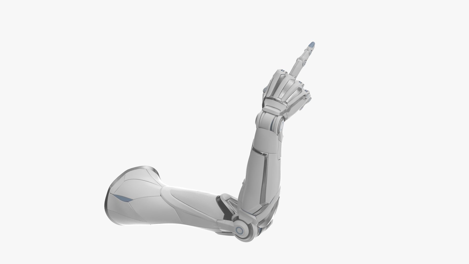 Cyborg arm shows middle finger  3D model_5