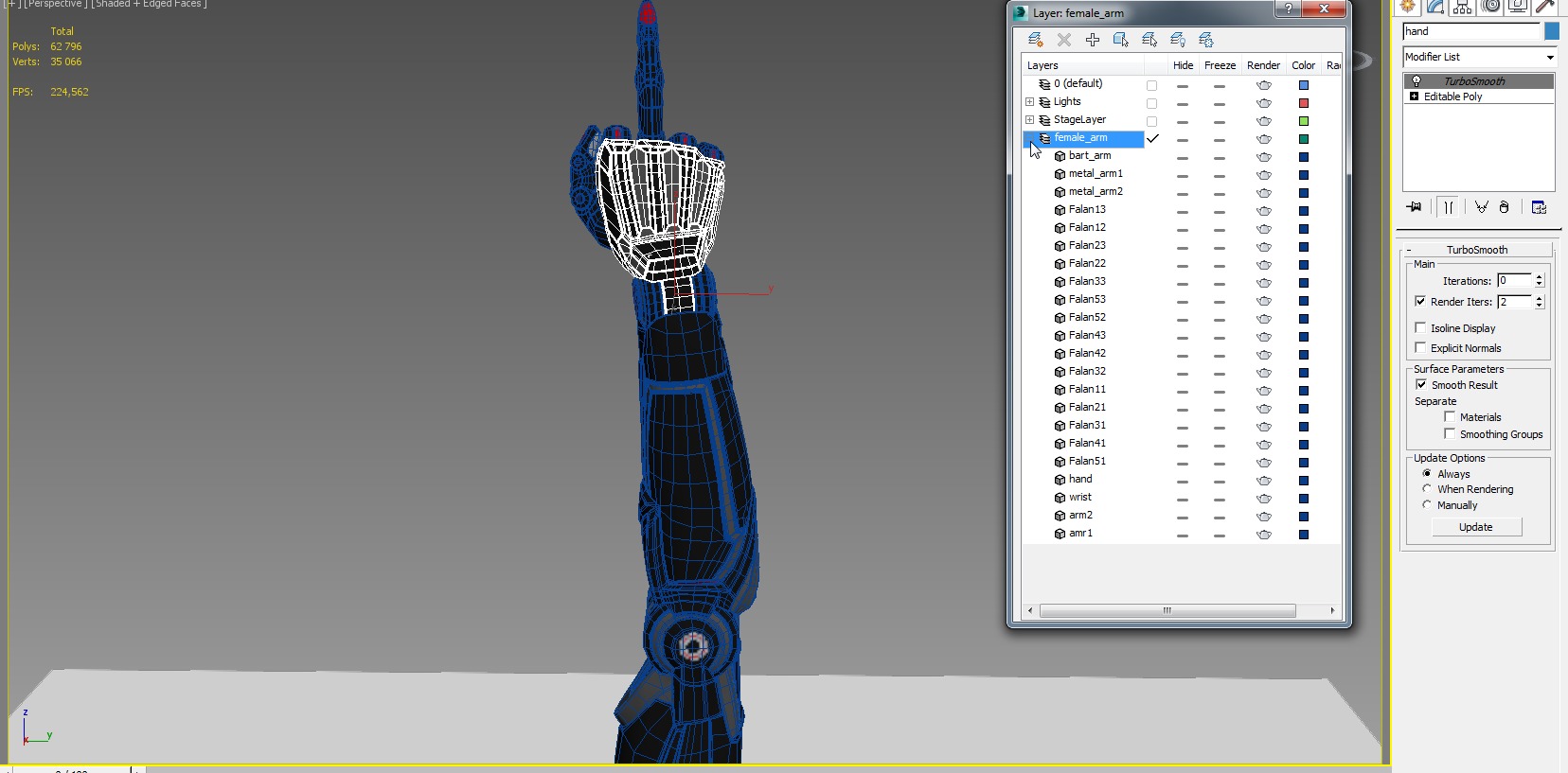 Cyborg arm shows middle finger  3D model_11