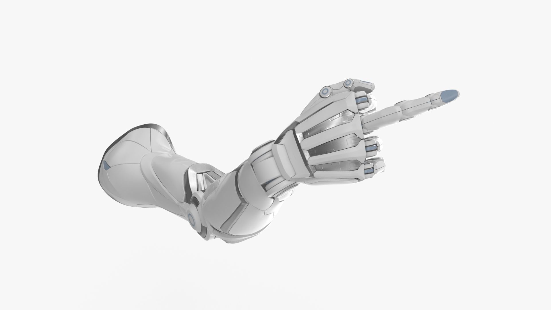 Cyborg arm shows middle finger  3D model_6