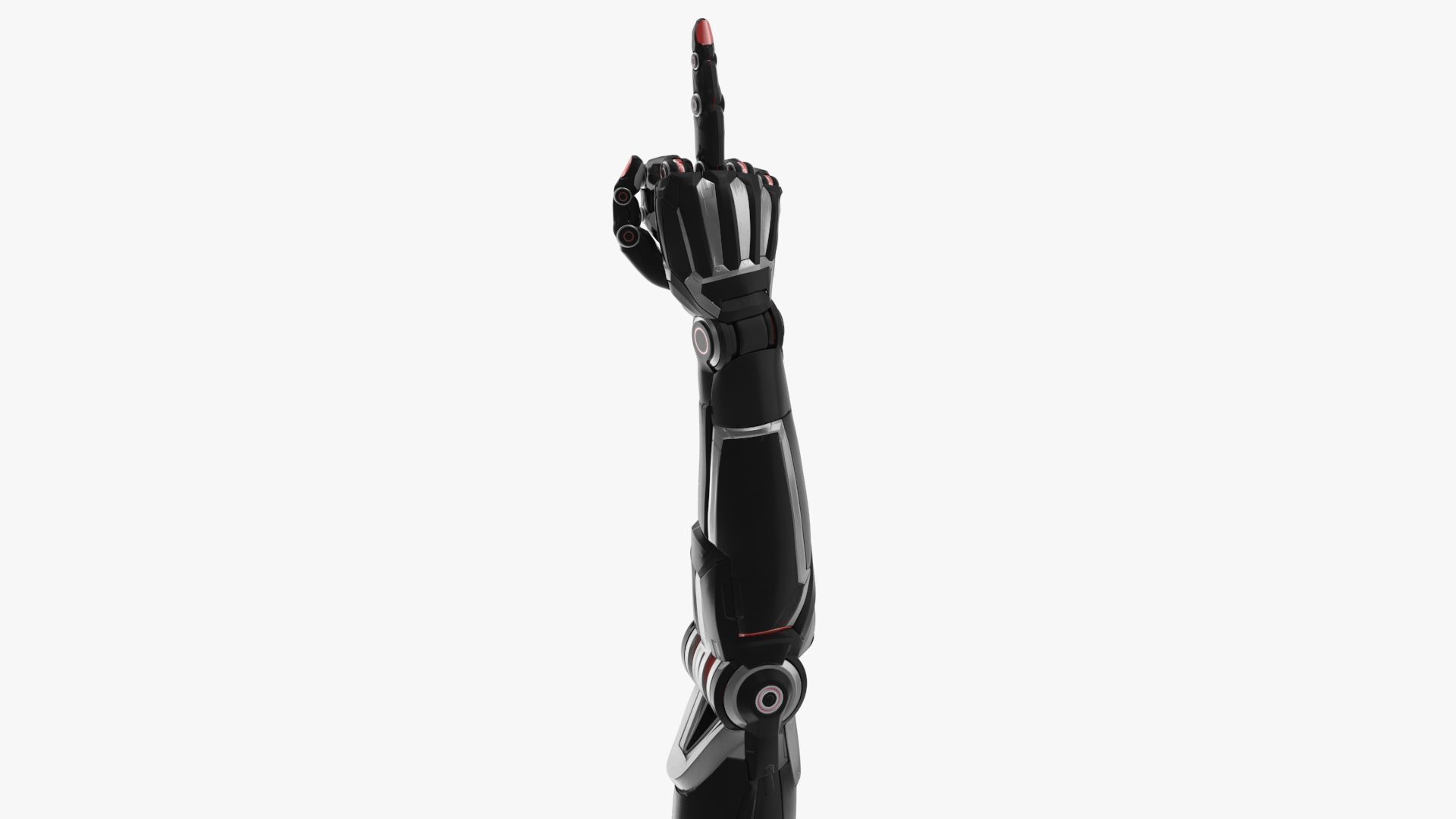 Cyborg arm shows middle finger  3D model_1
