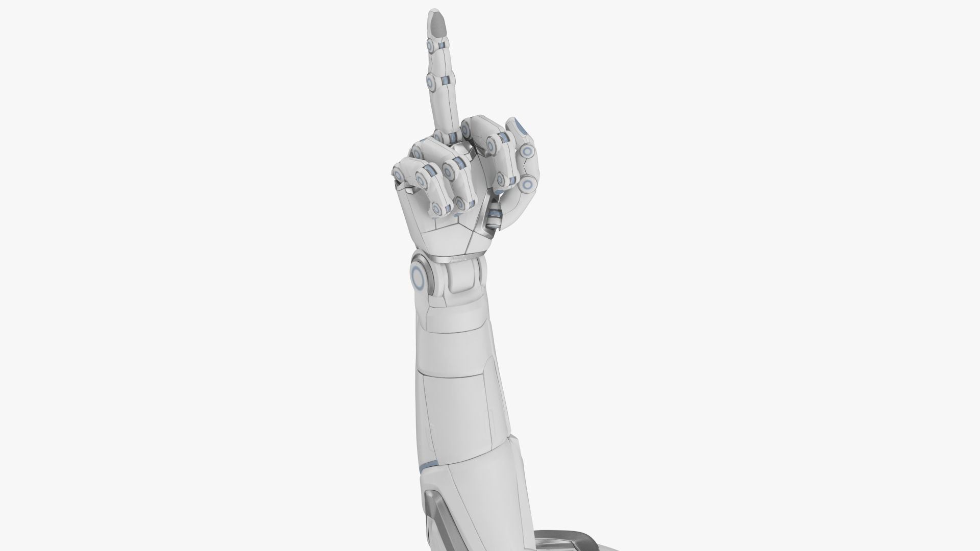 Cyborg arm shows middle finger  3D model_7