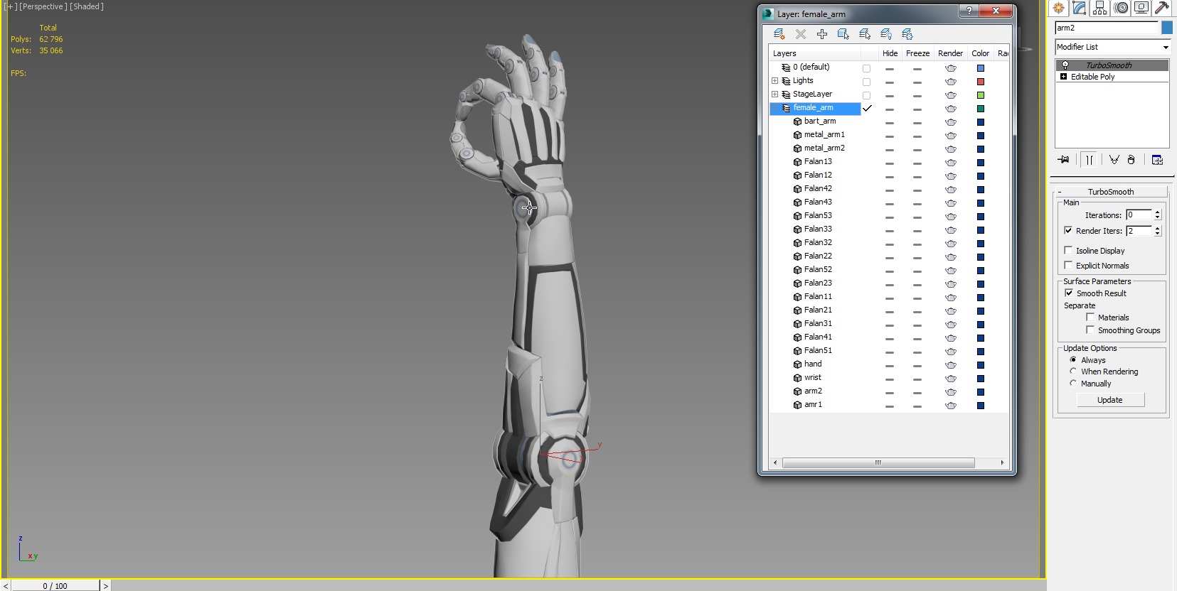 Cyborg arm shows OK 3D model_11