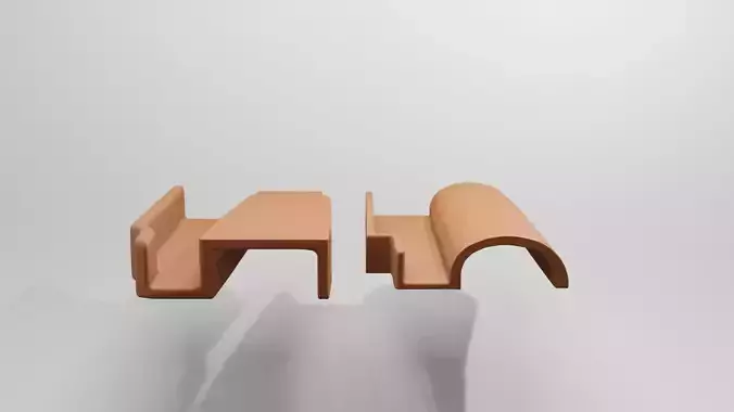 Conjunto com duas telhas de ceramicas