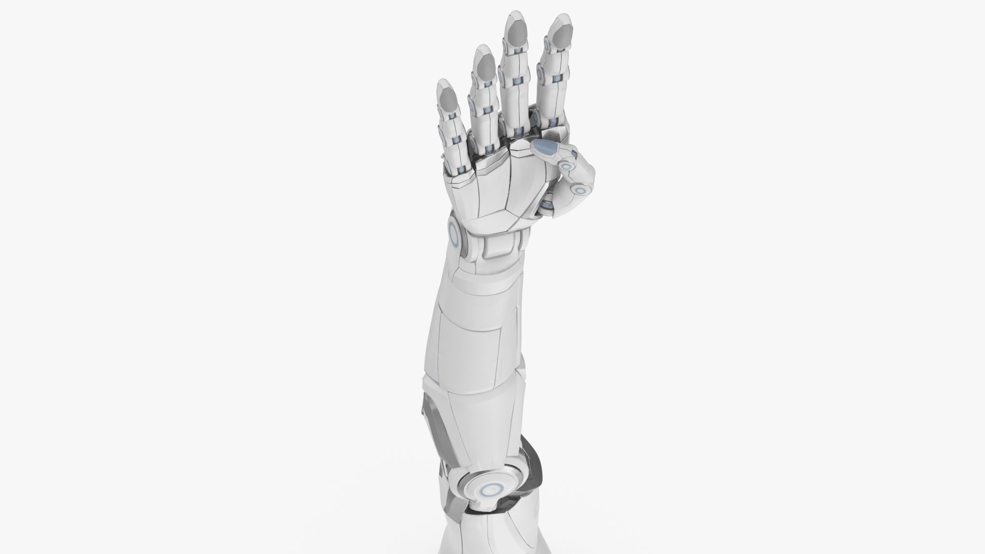 Cyborg arm 4 fingers 3D model_4