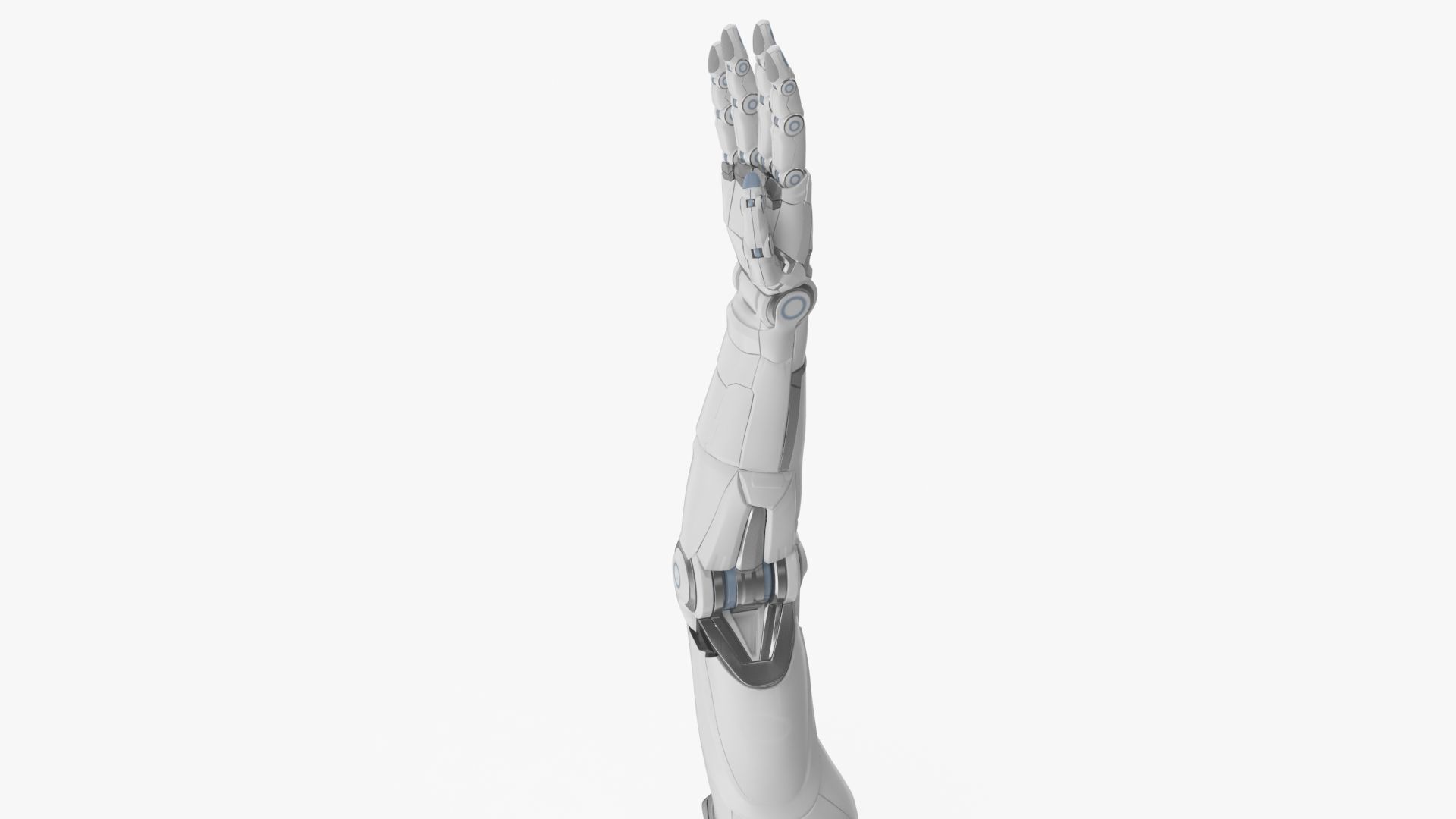 Cyborg arm 4 fingers 3D model_2