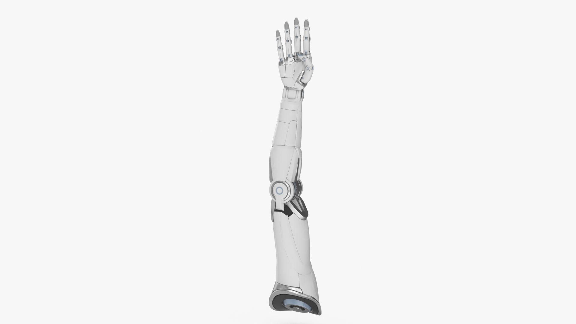 Cyborg arm 4 fingers 3D model_3