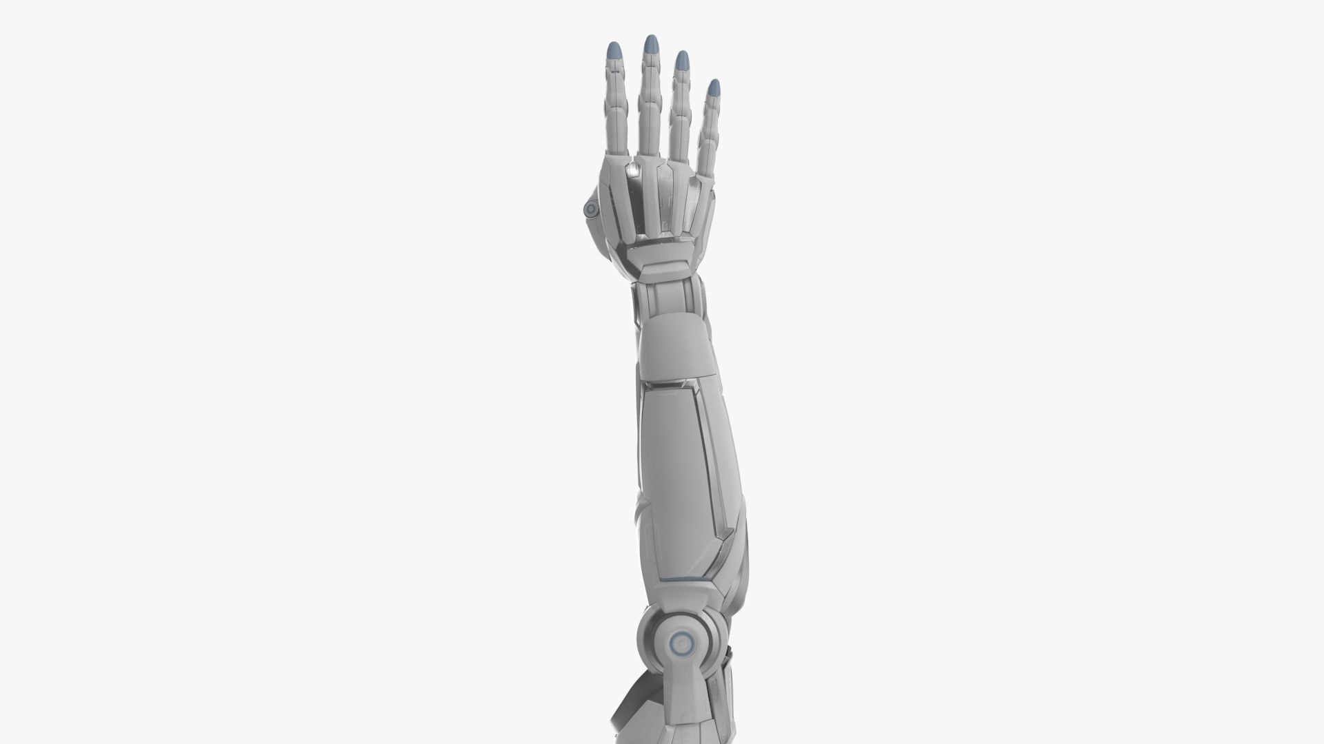 Cyborg arm 4 fingers 3D model_1