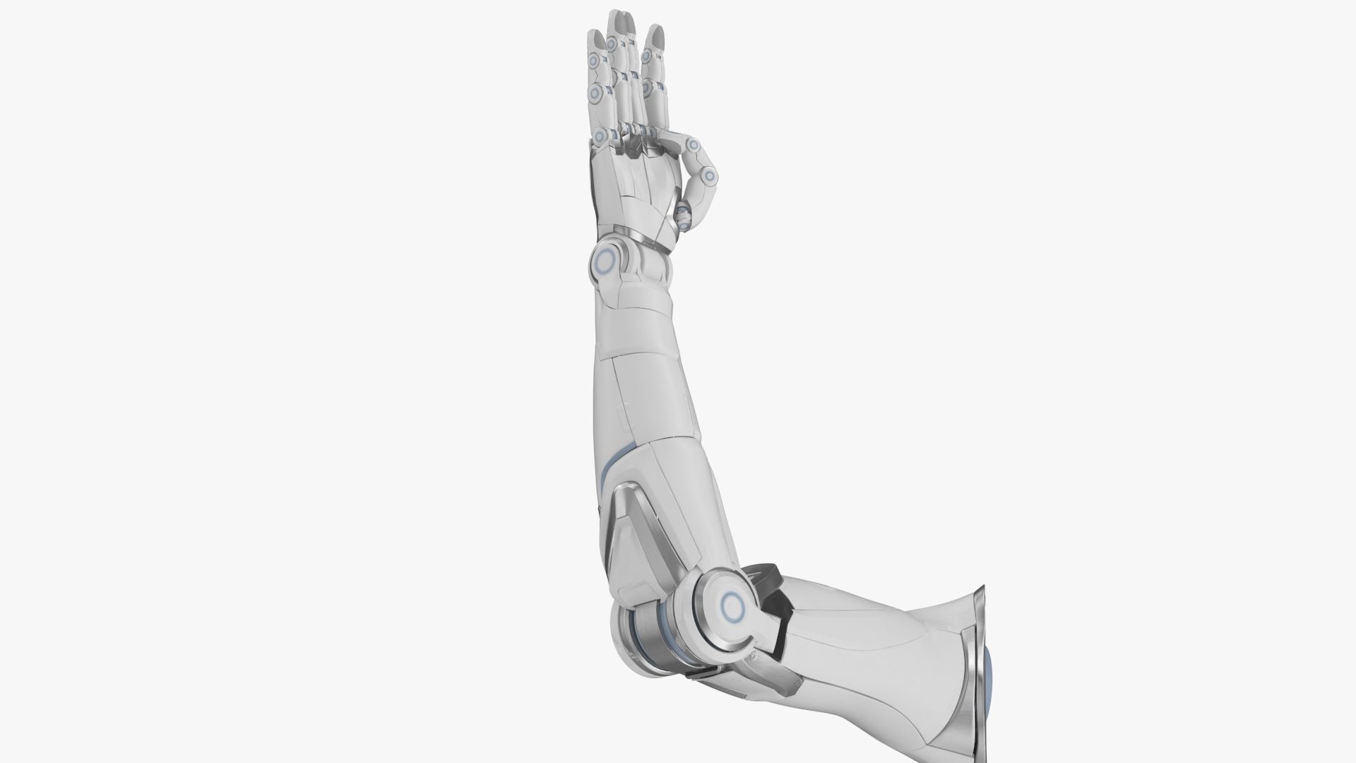 Cyborg arm 4 fingers 3D model_5