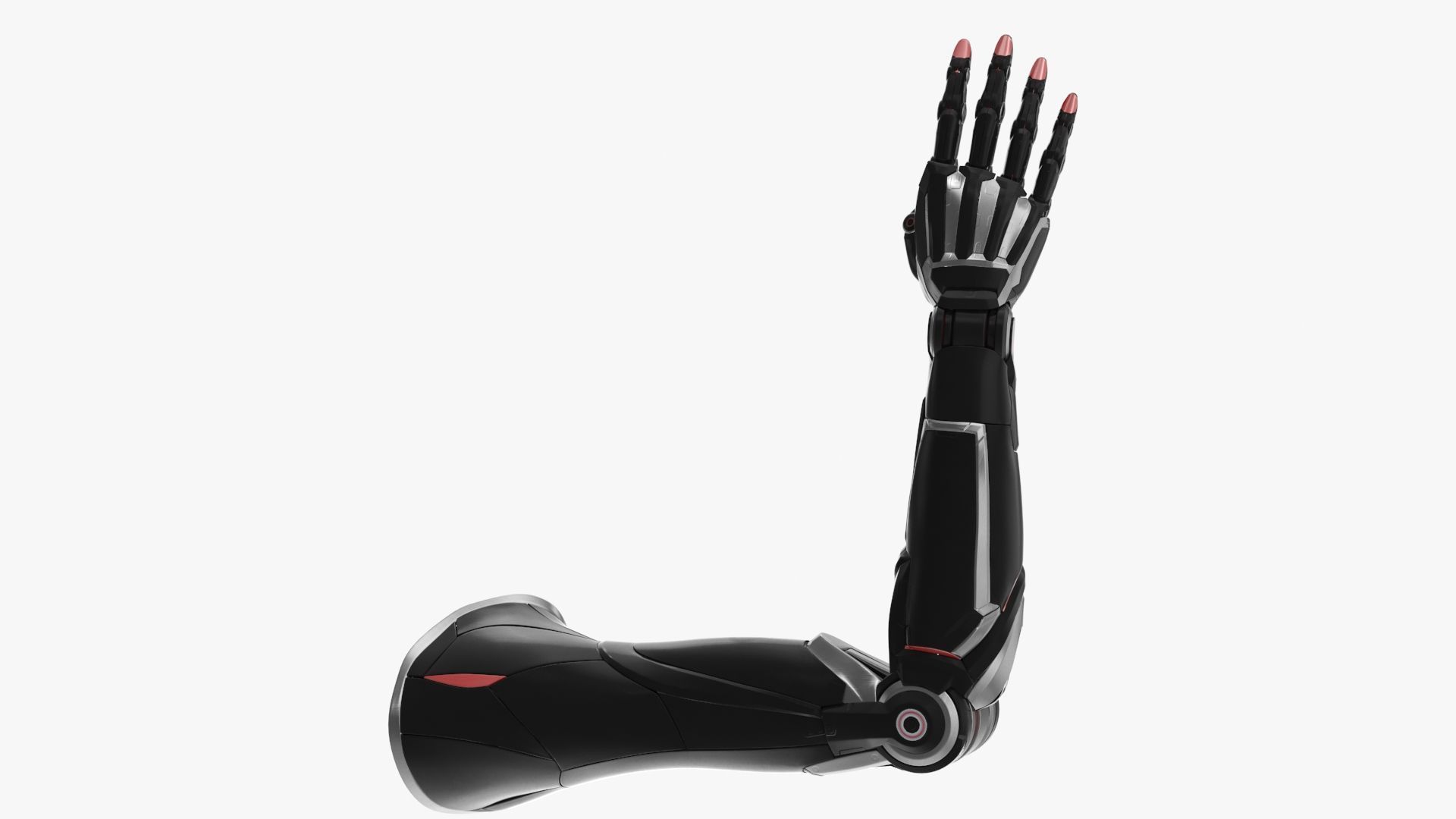 Cyborg arm 4 fingers 3D model_6